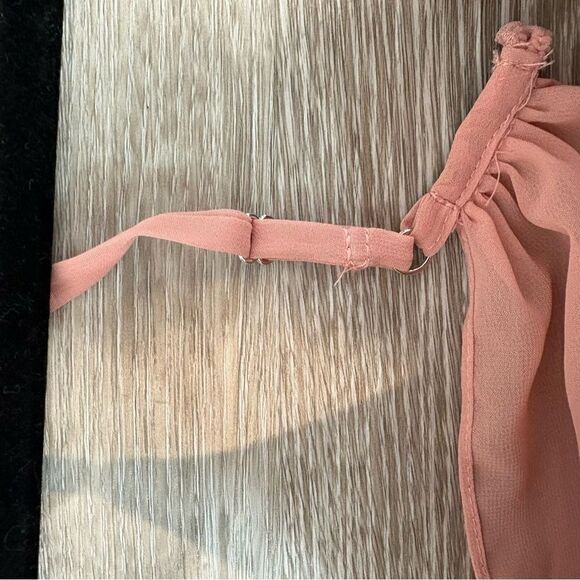 AZAZIE Blushing Pink A-Line Chiffon Dress sz - Picture 12 of 12